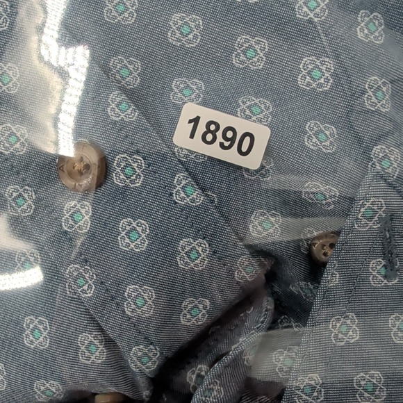 Vintage Ariat Stretch Short Sleeve Subtle Button-Down Shirt Light Blue Size M - Picture 8 of 9